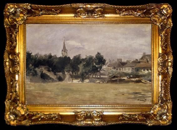 framed  Edouard Manet Landscape with a Village Church, ta009-2